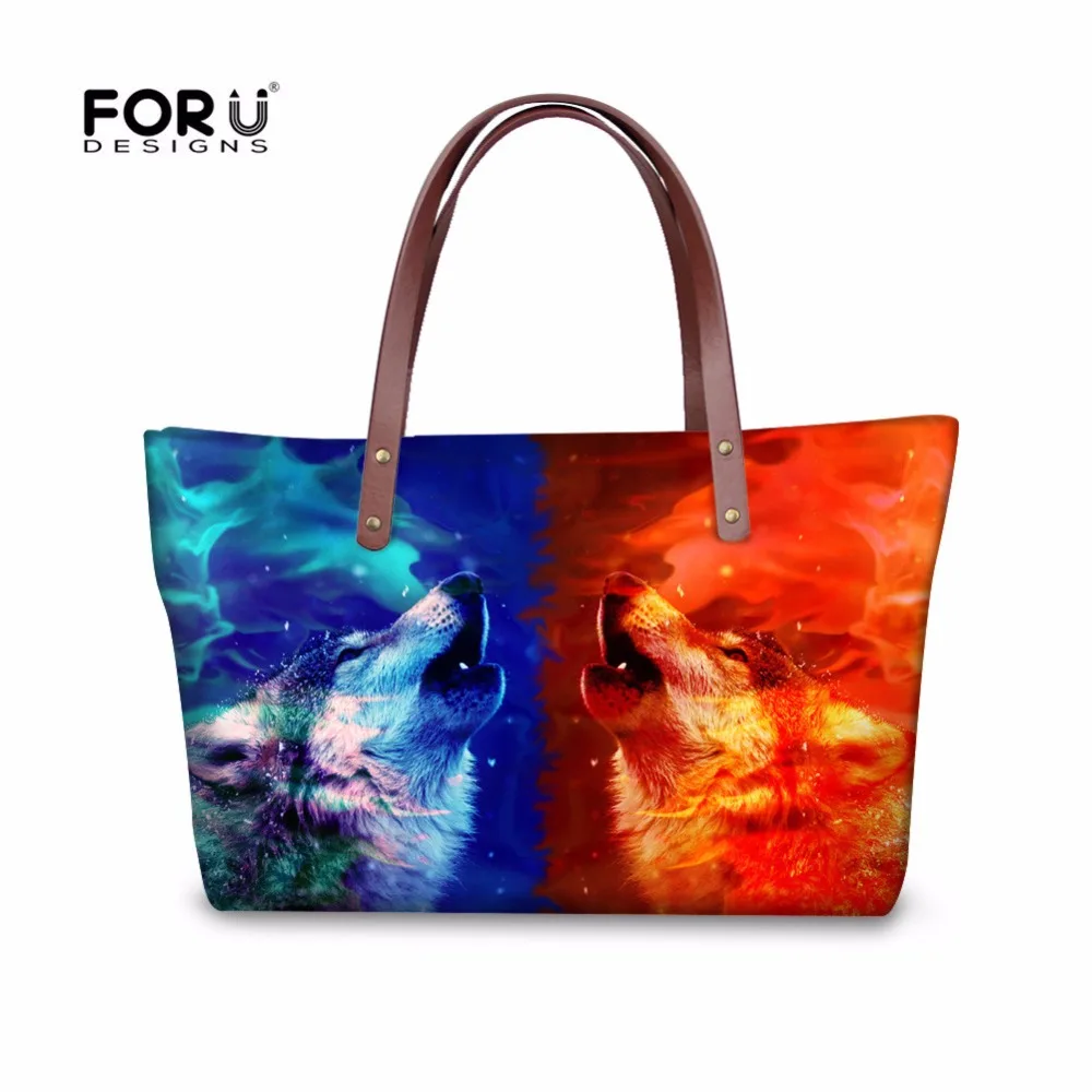 

FORUDESIGNS Hot Handbag Baobao Women Bag Fashion Handbags Tiger Horse Wolf Printing Shoulder Bag for Girls Ladies Bao Bao Bag