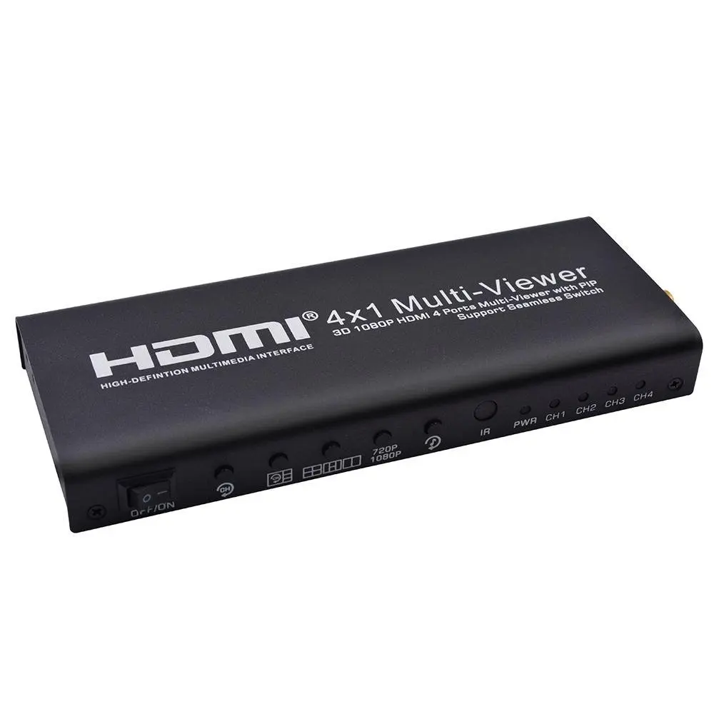 

HDMI 4X1 Quad Multi-Viewer Splitter with Seamless Switch and IR Remote Support 1080P HDMI 1.3a(US PLUG)