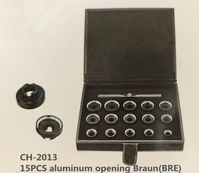 

High quality 15pcs aluninum opening braun for BRE watch case back opener watch repair tool