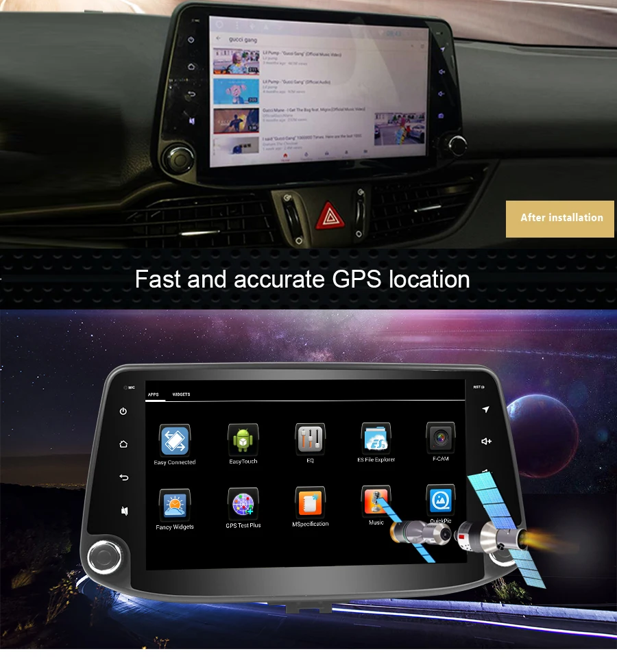 10 Android car audio gps navigation system for New 2017 Hyundai i30 Elantra 