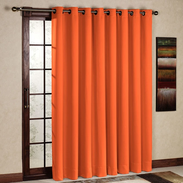One Panel Per Pack Orange D Solid Color Blackout Thermal One Panel Per Pack Orange D Solid Color Blackout Thermal Insulated Cortinas Window Treatments Grommet
