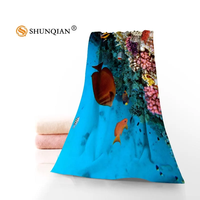 Высокое качество рыбы кораллы микрофибры Ванная комната мочалки, Полотенца s пользовательские лицо Полотенца/ванна Полотенца Размер 35 x75cm, 70x140 см - Цвет: Towel