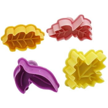 

4PCS/SET Leafe Shape Spring Plastic Cake Tool Fondant Cake Decorating Sugarcraft Tools Biscuit Cookie Cutters D774