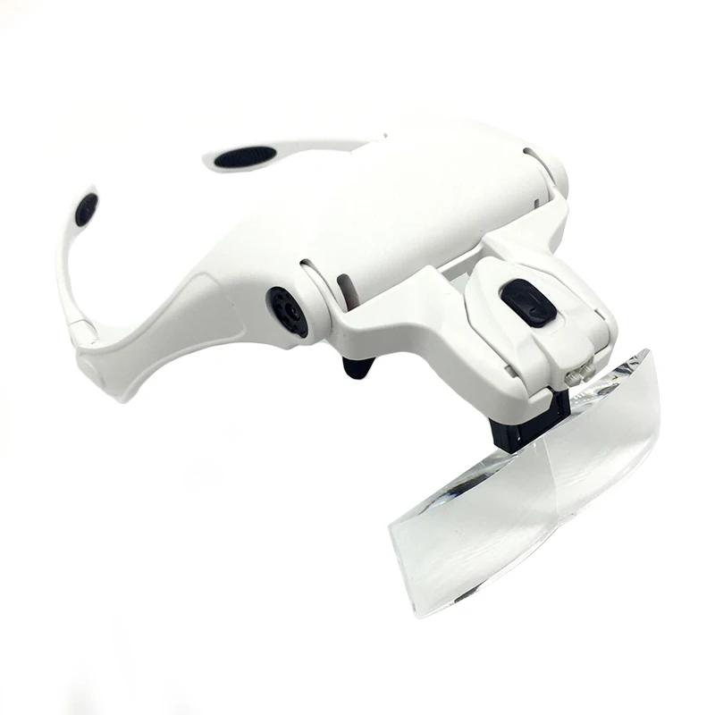 

1.0x 1.5x 2.0X 2.5X 3.5X Adjustable Helmet Illuminated Magnifier with LED for Watch Repair Dental Loupe Eyelash Extension Loupe