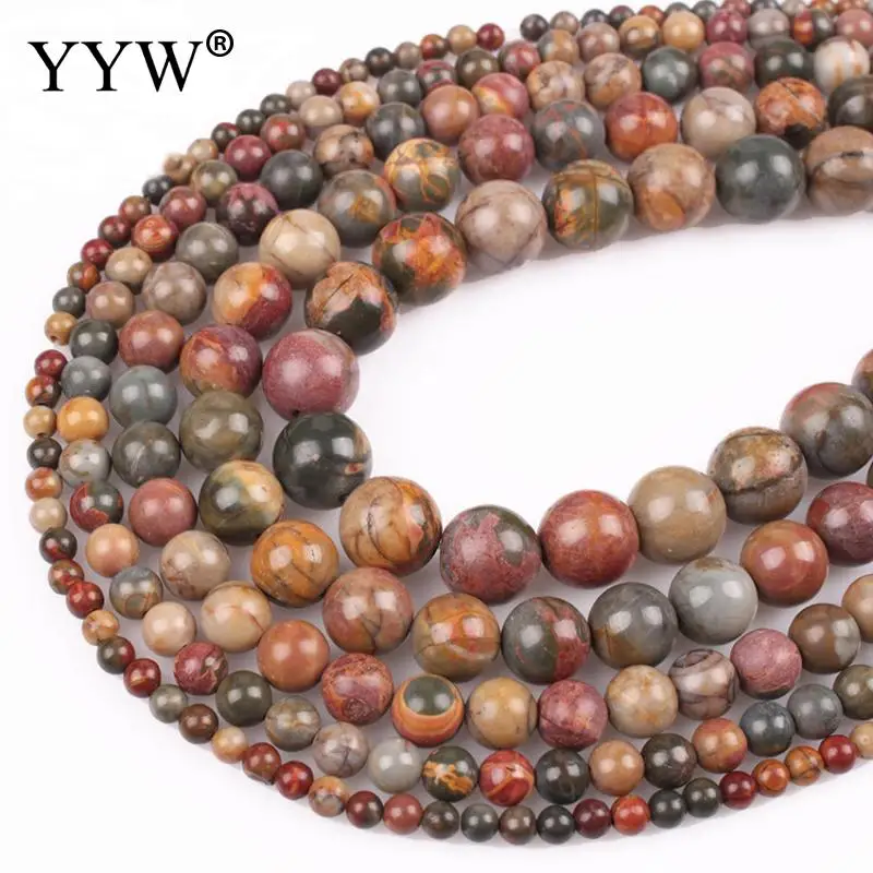 

Fashion Yellow Stone Jewelry Beads Picasso Round Pick Size Antique Round Beads For Jewelry Making Diy Bracelet Necklace
