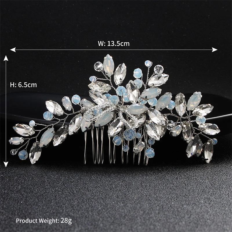 Miallo Blue Opal Crystal Bridal Hair Combs Clips Wedding Hair Accessories Jewelry Fashion Headpiece hair comb,jewelry accessories,hair accessory,hair clip,hair headdress,bridal headwear