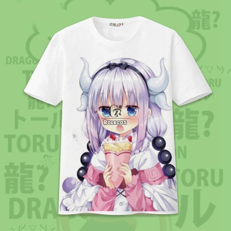 ROLECOS летние футболки с героями мультфильмов Косплэй костюм мисс Кобаяши Дракон