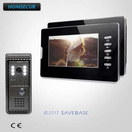Homsur 7 "проводной видеодомофоны системы электрический замок Совместимость для легко разблокировки 1V2 комплект