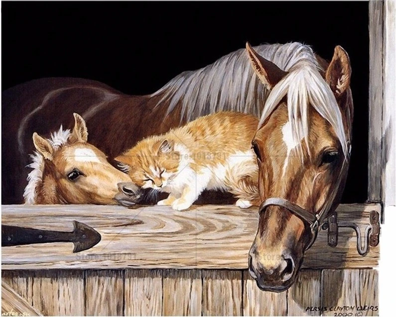 

5D Diamond embroidery animal diamond cross stitch crystal square diamond sets unfinish decorative Diy Diamond painting horse