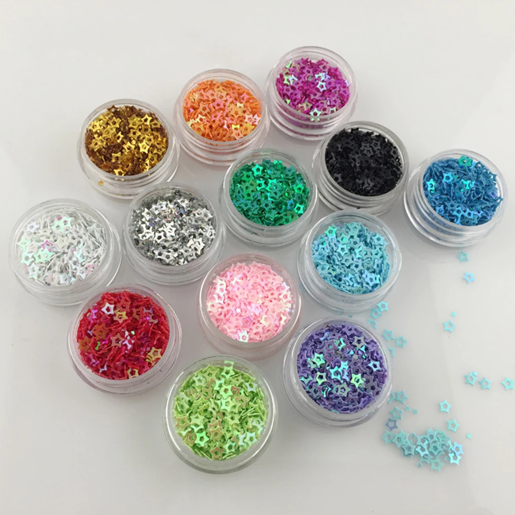 

HENGHOME Mixed 3D DIY Crafts Decorations Tips Glitters Star Heart Rhinestones Slice Nail Tools Manicure Wheel 12 colors