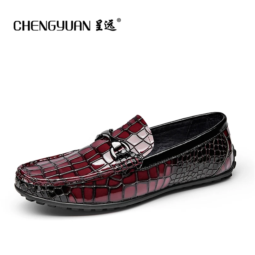 

Men loafers pure Leather Casual flat driving shoes men luxury wine red black Loafers Round Leather casual Shoes men CY61099