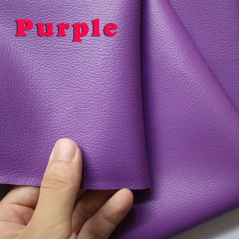 Purple Small Lychee Pu Leather Faux Leather Fabric Pu Artificial