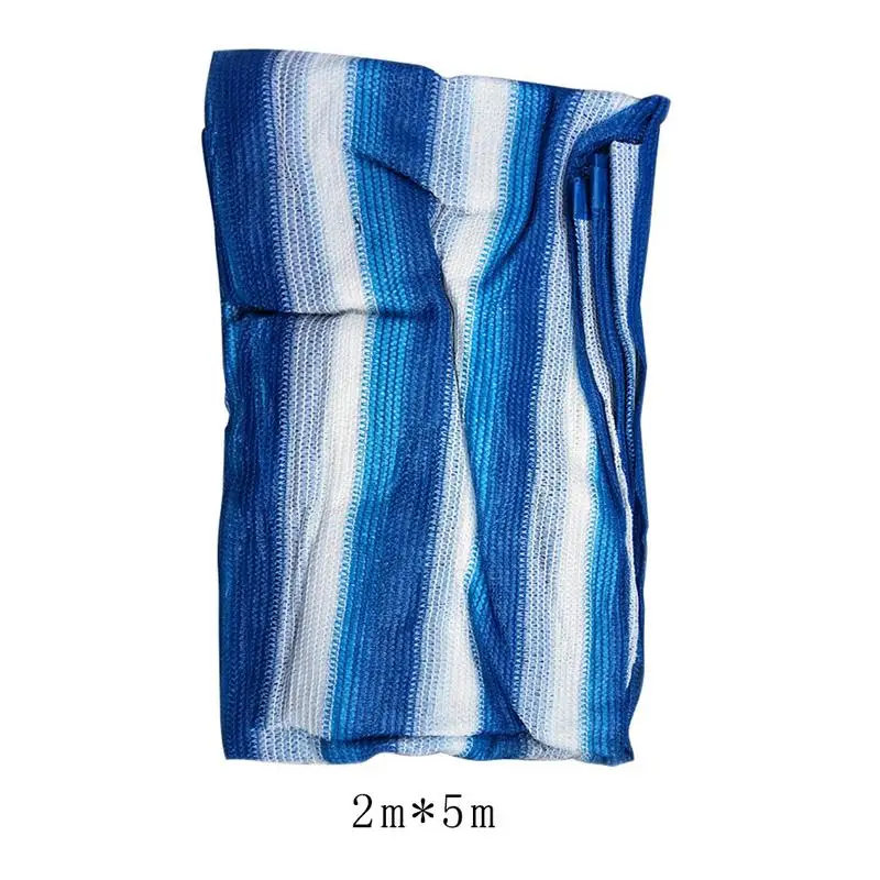 Различные размеры синий белый цвет Солнцезащитный навес сетка ПЭНД навес с отверстием для подвешивания на метр для кемпинга бассейн теневая крышка - Цвет: 2x5