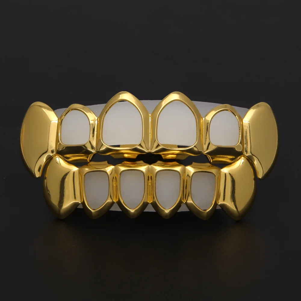 MCSAYS Tooth Grills Hollow Out Electroplating Teeth Grills Set (Top