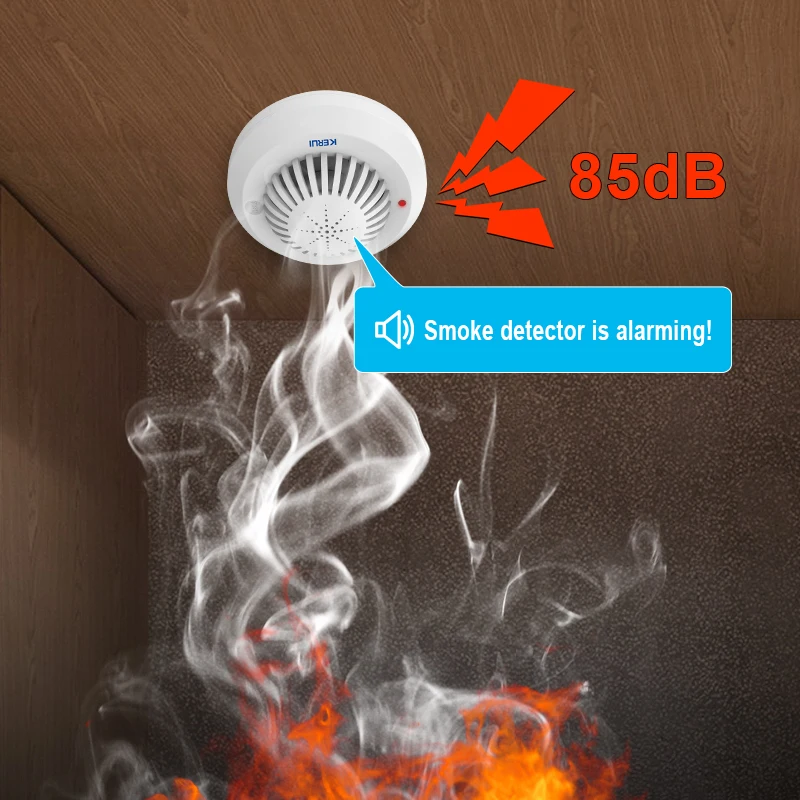 Kopen CORINA SD03 Hoge Gevoeligheid Gesproken Aanwijzingen Rook Brand Detector Sensor Lage Batterij Herinneren koppeling Met Corina Alarmsysteem