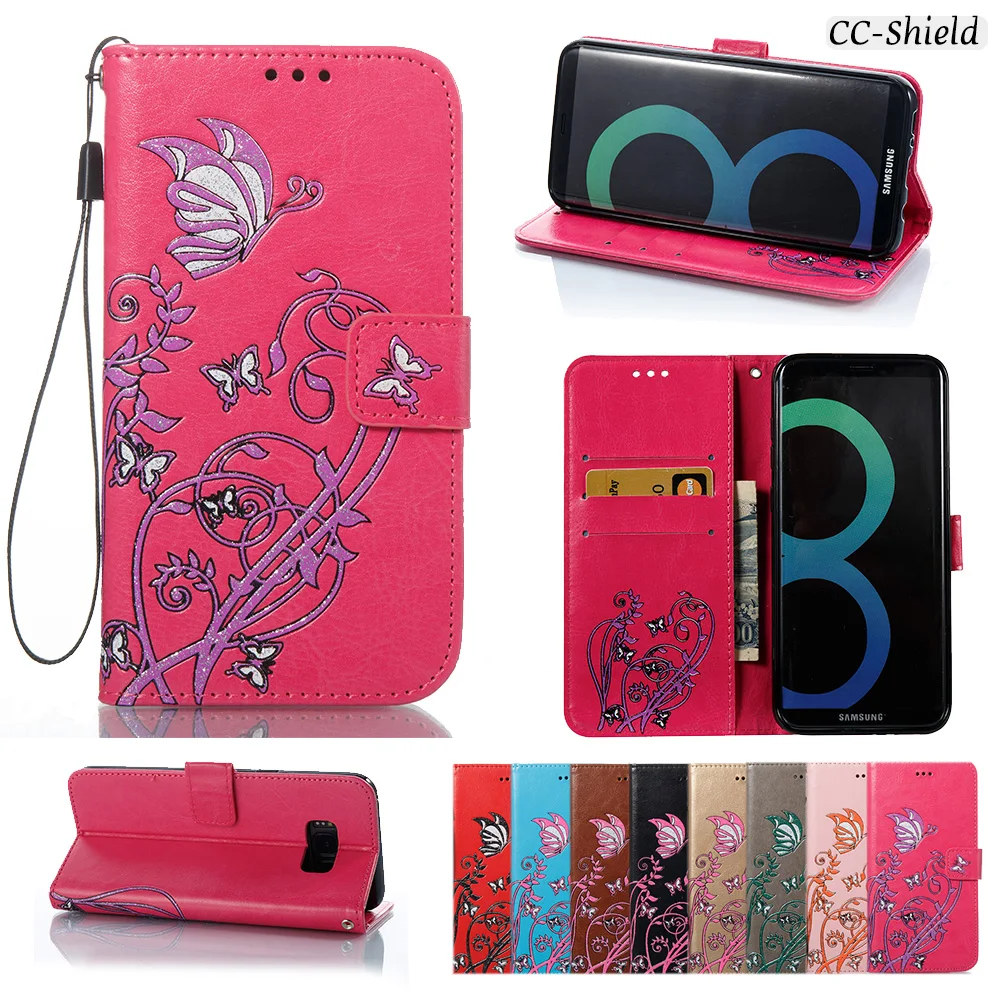 

Case for Samsung Galaxy S8 S 8 Plus S8Plus SM G955F G955A G955S SM-G955F SM-G955A SM-G955S Card Slot Leather Cover with Stander
