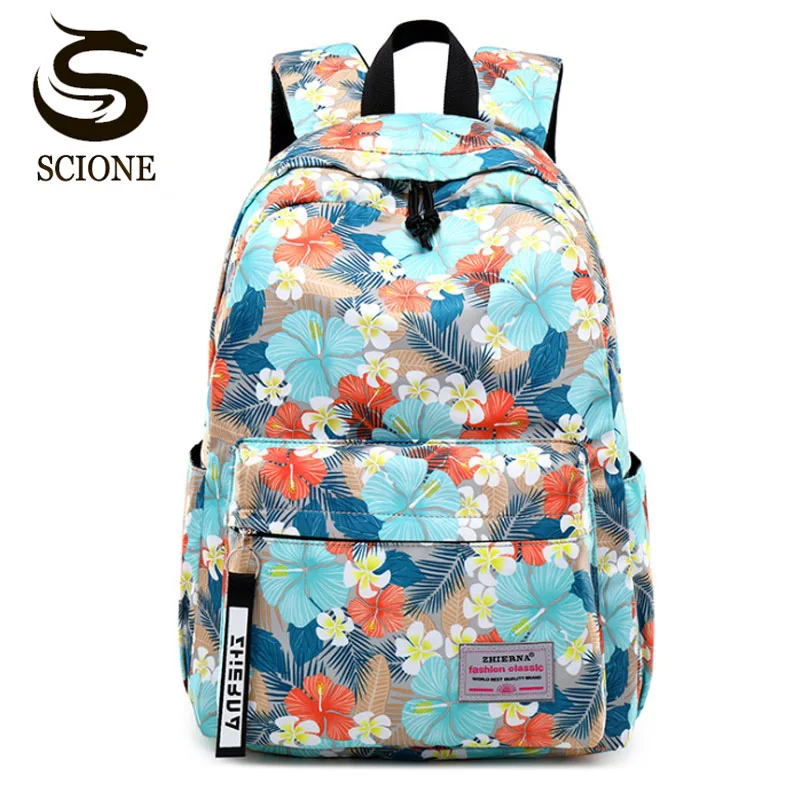 Модная парусиновая женская школьная сумка рюкзаки для девочек Mochila Escolar с принтом