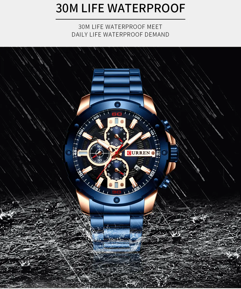 CURREN Лидирующий бренд часы Мужские кварцевые аналоговые военные мужские часы мужские спортивные армейские часы водонепроницаемые Relogio Masculino