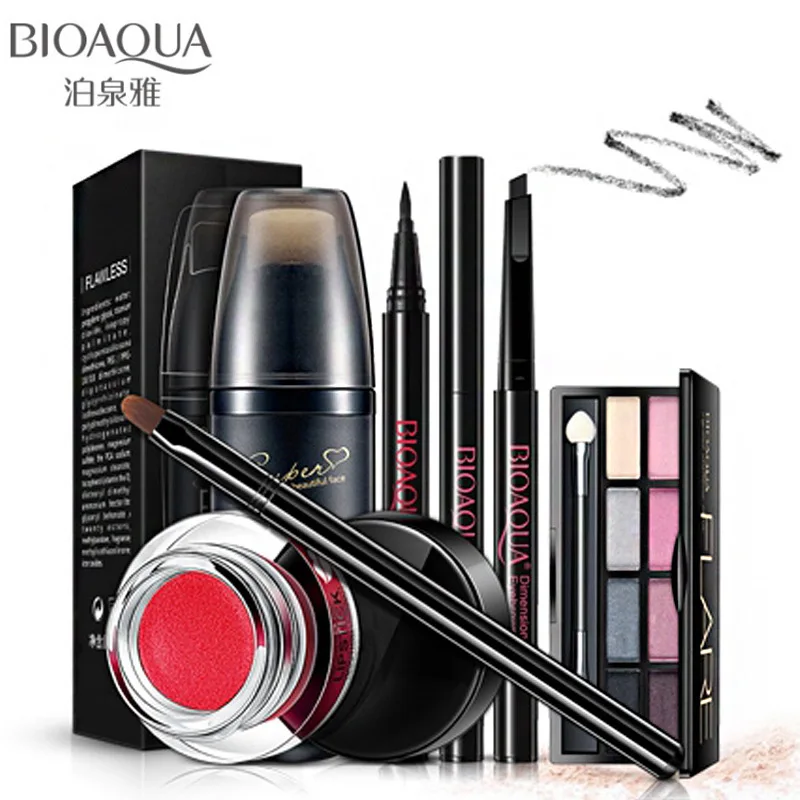 

BIOAQUA 5pcs Makeup Set Lipstick Eyeshadow Eyeliner Eyebrow pencil Concealer Professional Makeup Kit Cosmetics Makeup Sets Hot