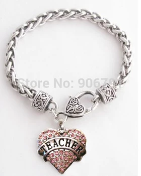 

Teacher with pink Crystal Heart