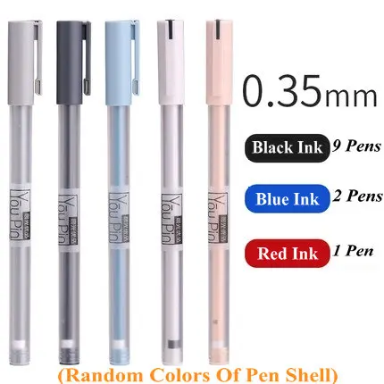 6 Pens 6 ручек/партия краткое качество гелевая ручка 0,35 мм тонкая точка черный/синий гель чернильные ручки для школы и офиса - Цвет: 6 Pens