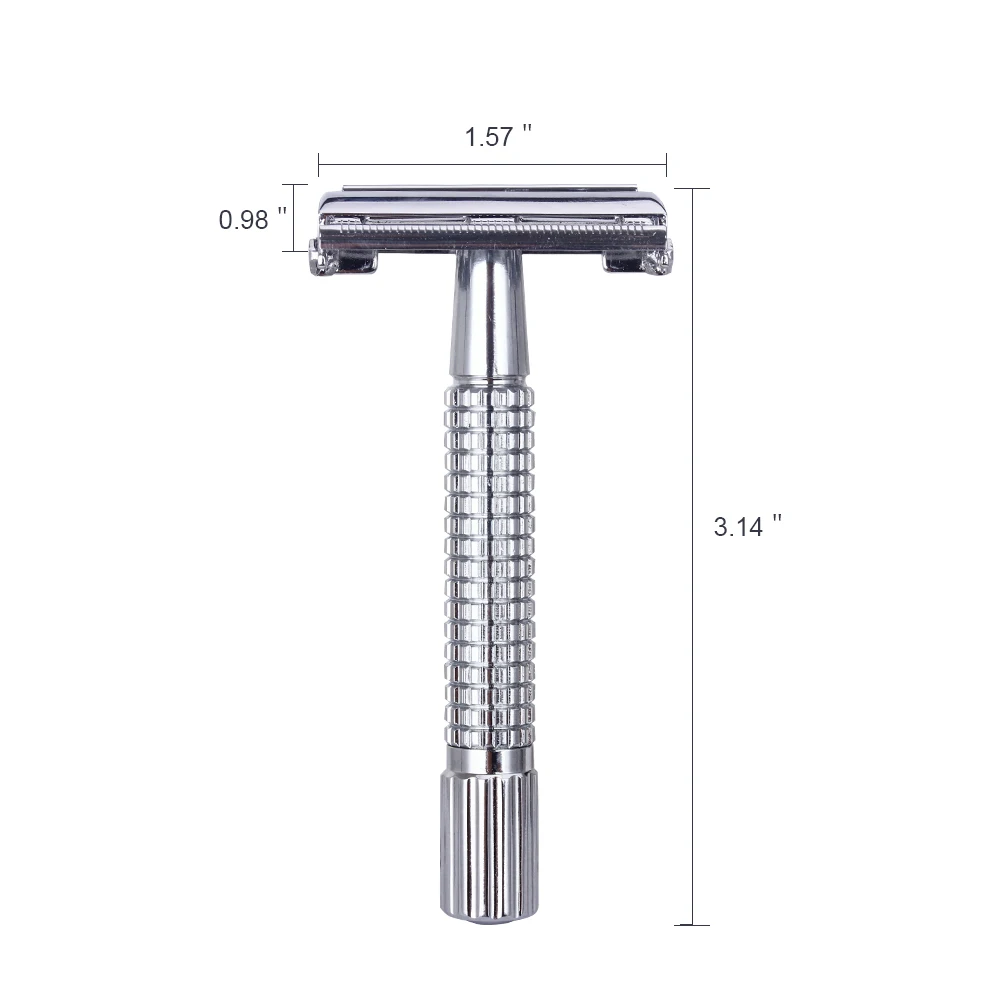 Ручная Мужская Безопасная бритва с держателем и лезвиями, традиционный стиль, двойное лезвие для бритья волос, бритвенный инструмент, бритва из нержавеющей стали