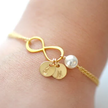 925 Sterling Silver Dainty Infinity Charm And Pearl Bracelet 925 Sterling Silver Dainty Infinity Charm And Pearl Bracelet Friendship Gold Best Bridesmaid
