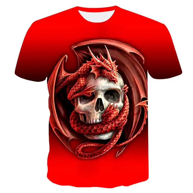 New Design Skull 3d Print Men t shirt Fashion 3D Skull T Shirt Summer Short Sleeve Casual