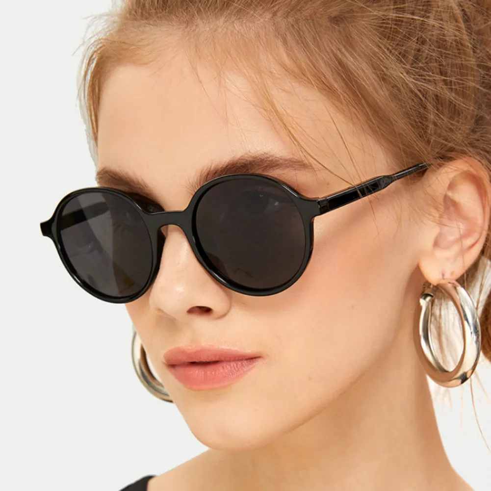 flat lens round sunglasses