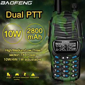 

2020 Baofeng UV-X9 Plus 10W High Power Walkie Talkie 10W/4W/1W Powerful Dual PTT VHF/UHF Dual Band 10km Range Portable Radio