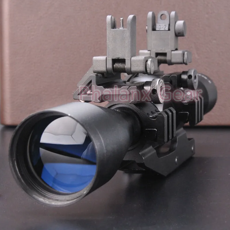 

5 in 1 NEW 3-9x40 Hunting Scope Optics + QD 3 Side Rail Mounts for Rifle Airsoft + 2 Pcs 45 Degree Mounts+AR-15 Front Rear Sight