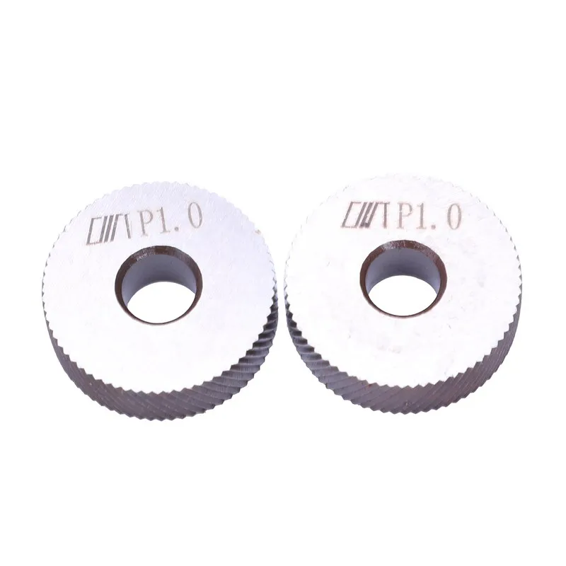 

2PCS 1mm Pitch Diagonal Coarse 19mm OD Knurling Wheel Roller Tool Steel