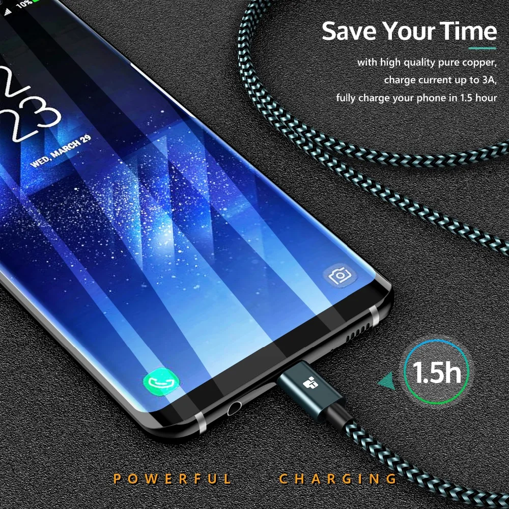 النايلون المصغّر USB كابل TIEGEM 3A سريع شحن USB مزامنة بيانات الهاتف المحمول الروبوت محول كابل الشاحن لسامسونج سوني HTC LG النايلون المصغّر USB كابل TIEGEM 3A سريع شحن USB مزامنة بيانات الهاتف المحمول الروبوت محول كابل الشاحن لسامسونج سوني HTC LG