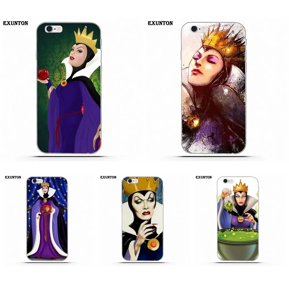 

Exunton Evil Queen Villain Cartoon For Apple iPhone 4 4S 5 5C SE 6 6S 7 8 Plus X Soft TPU Case Cover