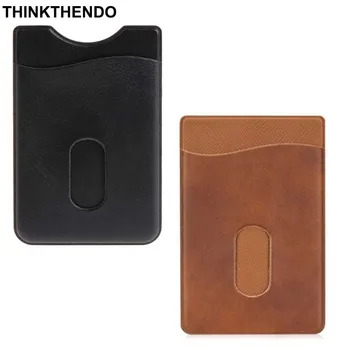 Leather Card Holder Sticker 3M Adhesives Credit ID Card Mobile Phone Back Pocket Wallet Case Stickers Bag Pouch 2019 hot sale fashion adhesive sticker mobile phone back cover card holder case pouch for cell phone support bus card holder