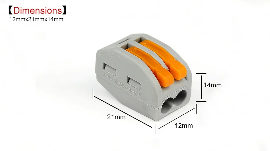 10 шт. PCT-212 Универсальный компактный провод подключения Разъем 2 P Дирижер клеммный блок 32A 250 В