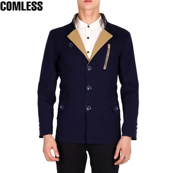 

2017 New Mens Trench Full Cotton Men Long Winter Jackets Business Coat Man's Slim Fit Overcoat Male Windbreaker XXXL