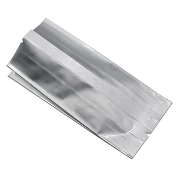 

DHL 1000Pcs/Lot Myalr Foil Food Storage Organ Pouches Silver Open Top Pure Aluminum Foil Side Gusset Bag Heat Vacuum Seal