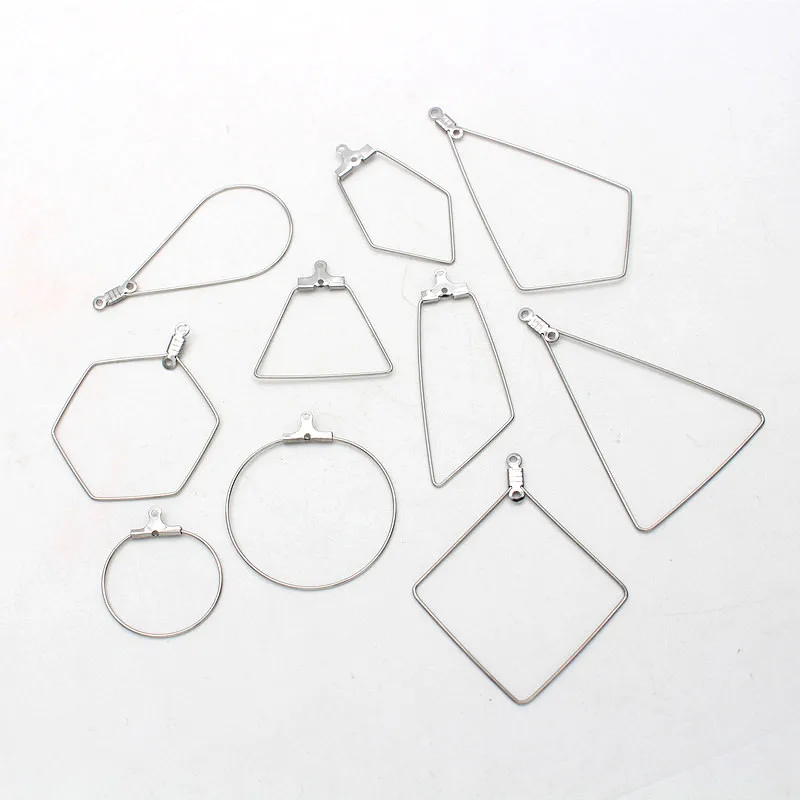 10pcs Stainless Steel Ear Wire Earring Hooks Hoop Connector Diy Earrings Accessories Dangle Charms Jewelry Making