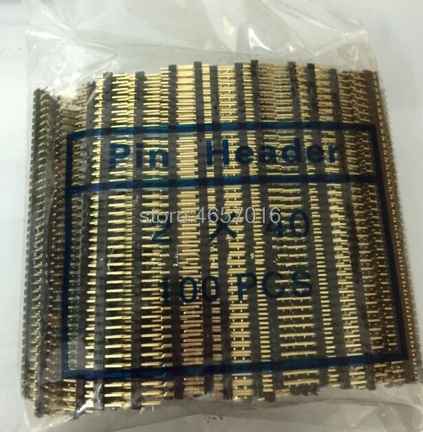 100 шт./лот 2 54 мм двухрядная ШТЫРЬКОВАЯ лента 2X40 позолоченная ROHS хорошее качество |