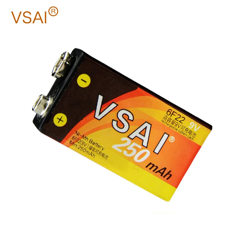 VSAI 250 мАч 6F22 Ni MH NiMH 9 в перезаряжаемая батарея для сигнализации Беспроводной