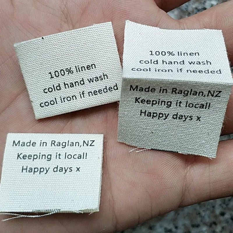 Clothes Labels 1000pcs , 2.5 * 6.7 cm Custom loop fold Washing Tags natural  cotton cloth label - AliExpress