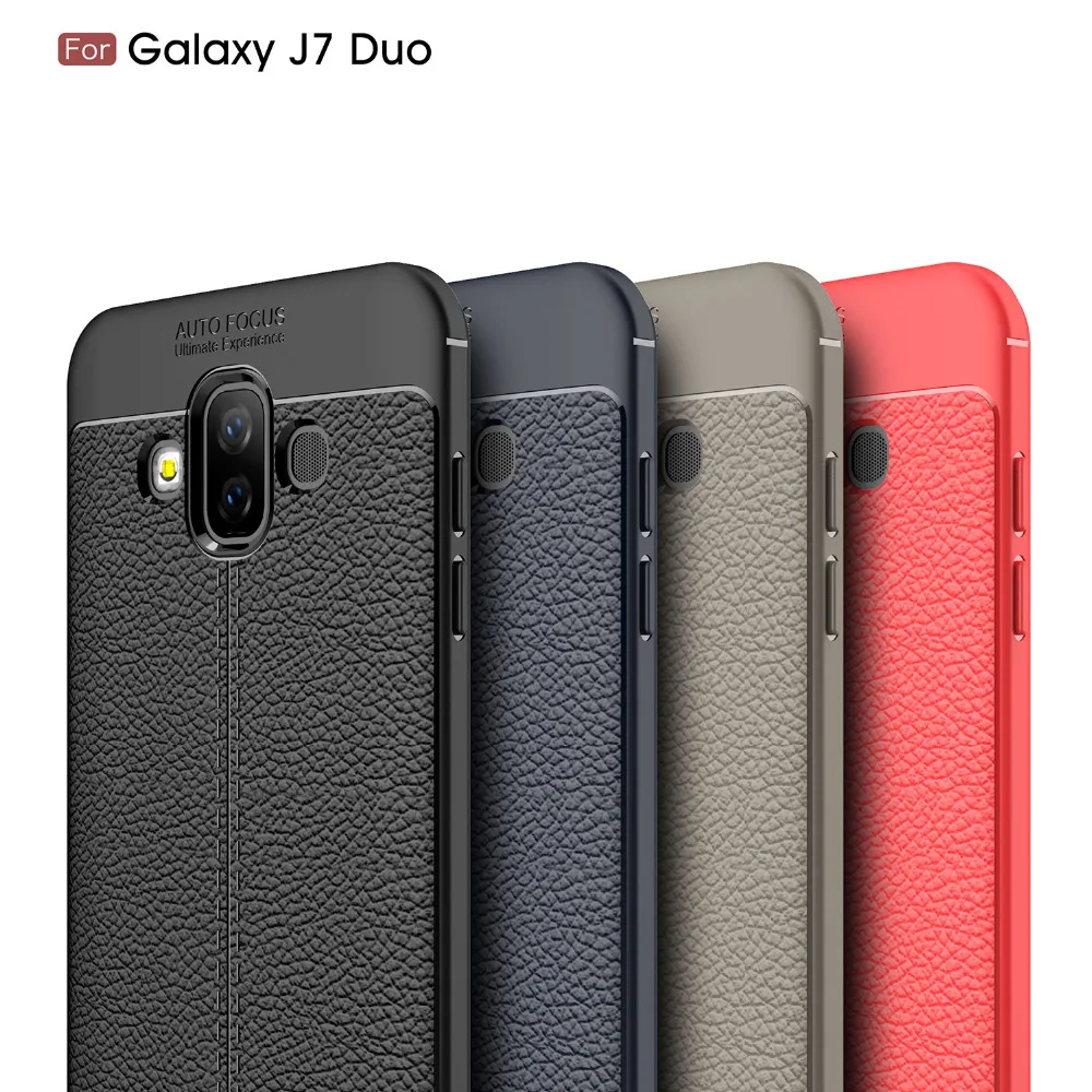 Углеродного волокна чехол для samsung GALAXY J7 Duo случаях SM-J720F кремния мягкий Coque etui Fundas |