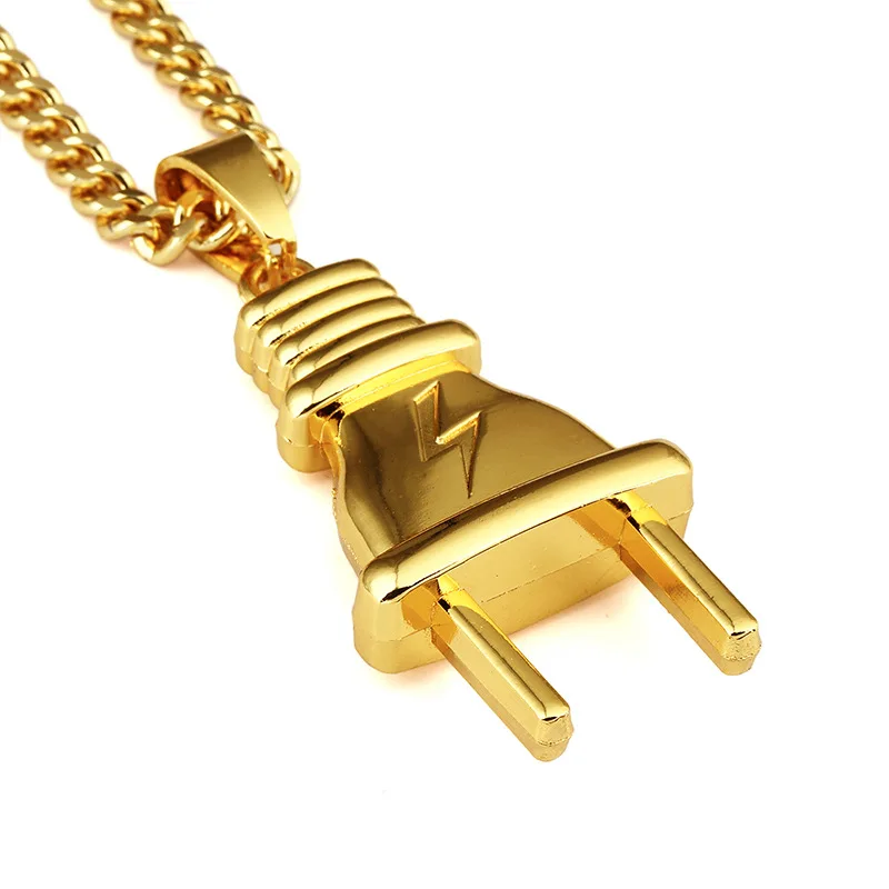 Sale Male Charm Plug Pendant Necklaces Jewelry Hip Hop Filling Pieces