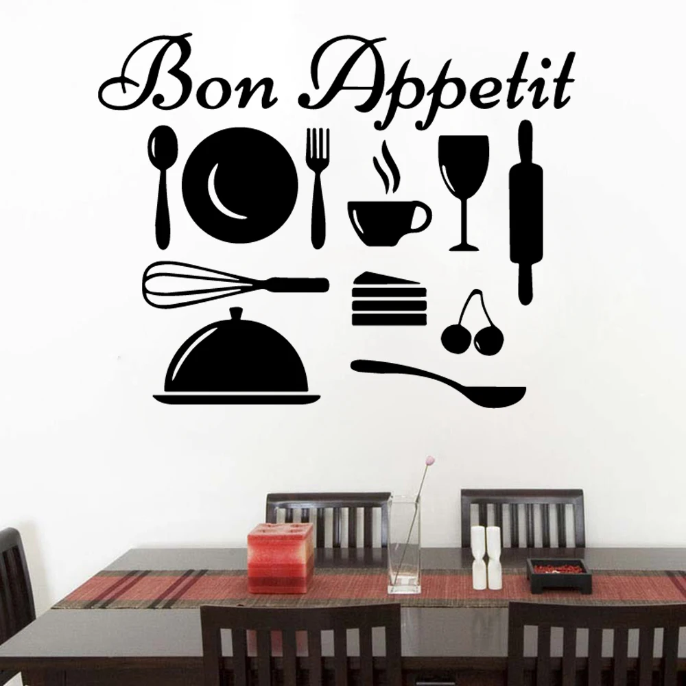 Bon Appetit Quotes Decal All Kinds Of Kitchenware Kitchen Wall Sticker Decoration Accessories Bon Appetit Quotes Decal All Kinds Of Kitchenware Kitchen Wall Sticker Decoration Accessories