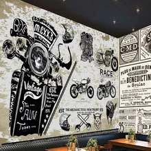 Обои 3d ретро ностальгия мотоцикл обои-фон для декорирования ресторана бар Студия на заказ Фреска