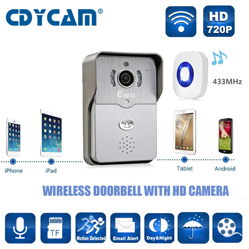 bilder für CDYCAM 720 P HD Video Türklingel Drahtlose IP WiFi Türklingel Nacht version ir motion detection alarm für ios android unterstützung sd karte bilder für CDYCAM 720 P HD Video Türklingel Drahtlose IP WiFi Türklingel Nacht version ir motion detection alarm für ios android unterstützung sd karte