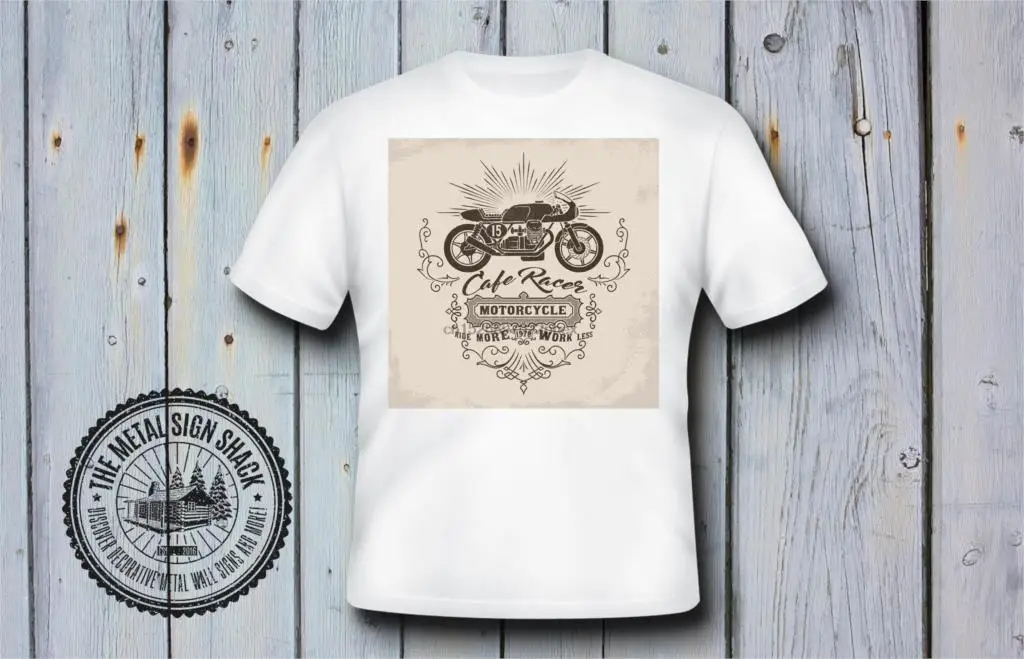 Футболка Cafe Racer мужская с мотоциклом Классическая тенниска в стиле ретро подарок