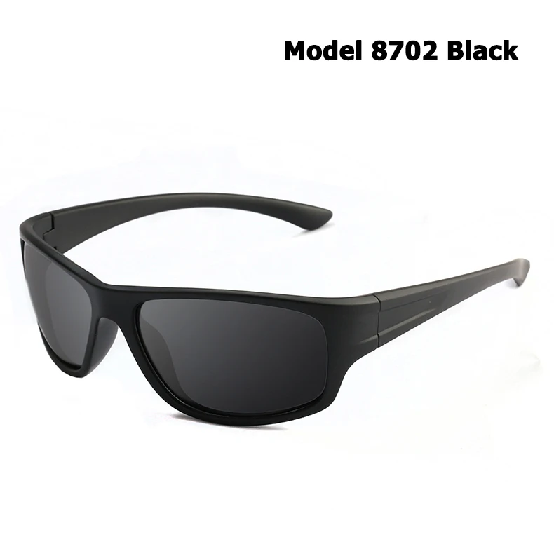 JackJad модные уличные спортивные поляризованные солнцезащитные очки, мужские очки для вождения, рыбалки, бега, путешествий, солнцезащитные очки Oculos De Sol - Цвет линз: 8702 Black