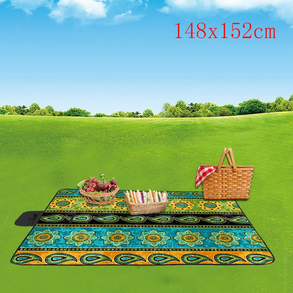 Ручка colchoneta кемпинг дизайн коврик для пикника 3D цифровой Пикник Печать Полный полиэстер ткань Оксфорд Коврик для пикника Beac# g25 - Цвет: C